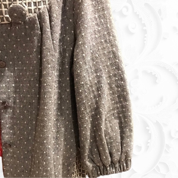 Vintage Nelli USA By Janice Jaraicie Wool Button Up Satin Interior Waist Tie Lrg - Picture 7 of 12